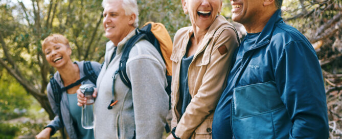 7 Signs It May Be Time To Plan Ahead For Future Care 1 healthy, active older adults enjoying a walk in the woods, representing the freedom to travel and explore when you plan for the future.