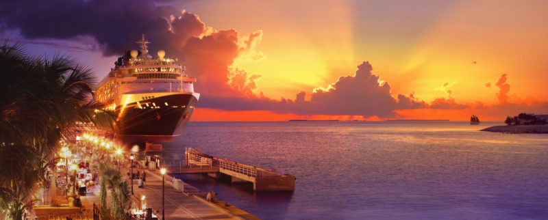 Cruise ship docked at Key West, Florida, USA