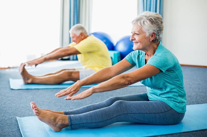 Elder adults stretching concept image for stretching exercises for seniors