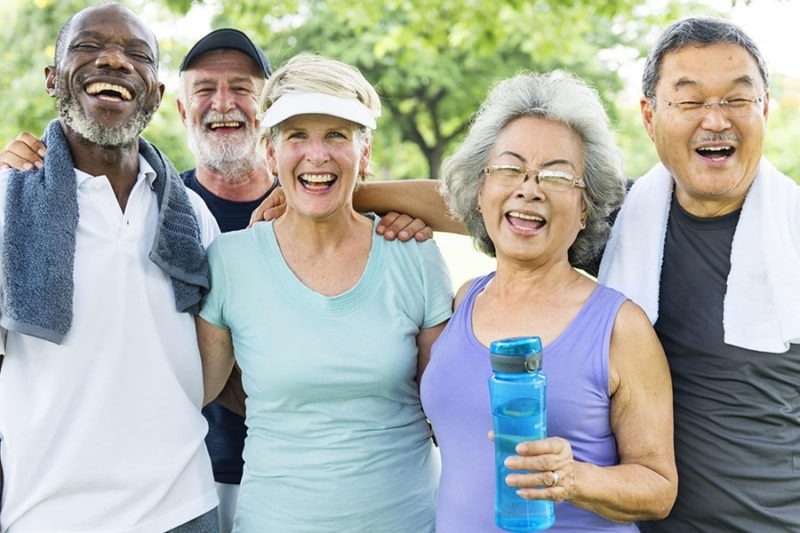 Group of happy and healthy elder adults. Group of happy and healthy elder adults.