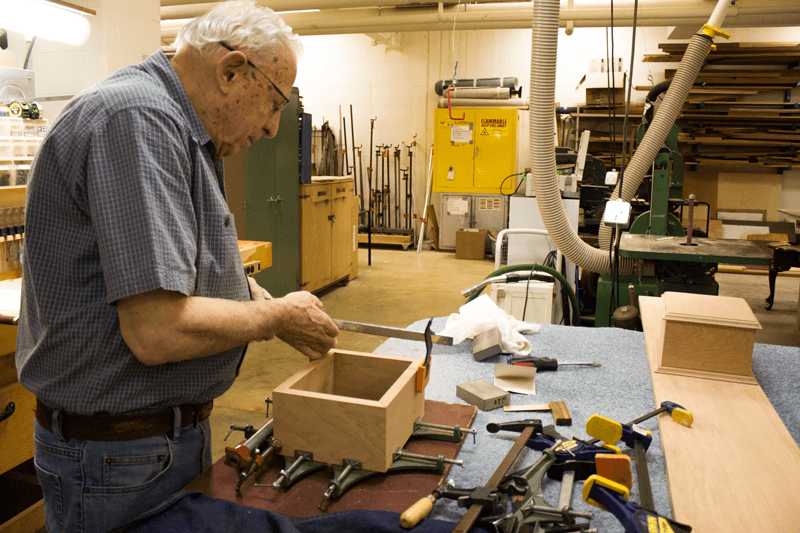 wood shop for independent living at riddle village