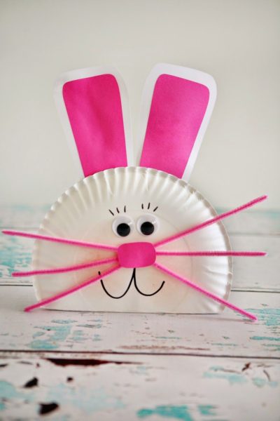 Paper plate bunny craft