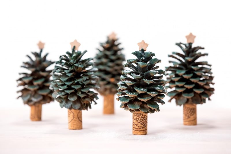 Pinecone Christmas Trees - Christmas crafts for older adults