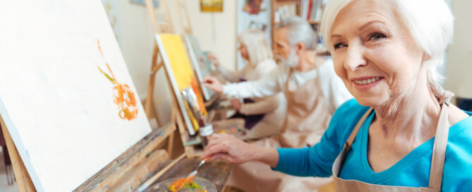 Retirement Activities That Help You Step Outside Your Comfort Zone 1 one of the retirement activities in riddle village is art classes for older adults.